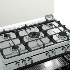 Thermogatz TGS 7000 IX Κουζίνα Υγραερίου & Ρεύματος 94lt με Εστίες Υγραερίου Π90εκ. Inox